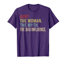 Load image into Gallery viewer, Vintage Aunt The Woman The Myth The Bad Influence T-Shirt
