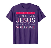 Load image into Gallery viewer, This Girl Runs On Jesus And Volleyball Shirt-Christian Gift
