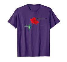 Load image into Gallery viewer, Hummingbird Flower In Pocket T-Shirt (Not Pocket Real)
