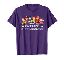 Load image into Gallery viewer, Funny shirts V-neck Tank top Hoodie sweatshirt usa uk au ca gifts for Embrace Differences Autism Awareness Superhero Kids T Shirt 699707
