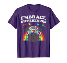 Load image into Gallery viewer, Funny shirts V-neck Tank top Hoodie sweatshirt usa uk au ca gifts for Embrace Differences Autism Awareness Pug Shirt Dog Lover 3191438
