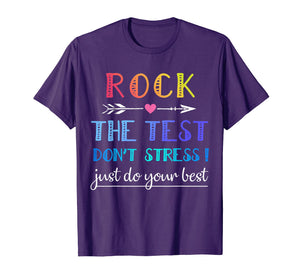Rock The Test T-Shirt Funny School Professor Teacher Joke
