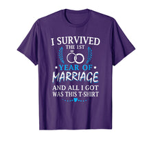 Load image into Gallery viewer, Funny shirts V-neck Tank top Hoodie sweatshirt usa uk au ca gifts for I Survived The First Year Of Marriage Wedding T-Shirt 549090
