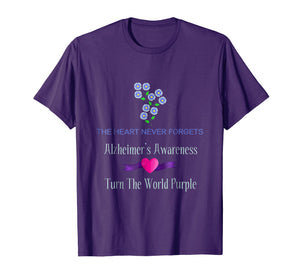 Funny shirts V-neck Tank top Hoodie sweatshirt usa uk au ca gifts for Alzheimer's Awareness Heart Never Forgets T-Shirt 20168