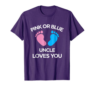 Funny shirts V-neck Tank top Hoodie sweatshirt usa uk au ca gifts for Pink Or Blue Uncle Loves You Funny Gender Reveal T Shirt 1924709
