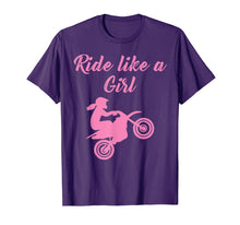 Load image into Gallery viewer, Funny shirts V-neck Tank top Hoodie sweatshirt usa uk au ca gifts for Ride Like A Girl Dirt Bike Motocross Braap T-Shirt 1381238

