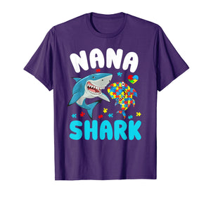 Funny shirts V-neck Tank top Hoodie sweatshirt usa uk au ca gifts for Nana Shark Autism Awareness T-shirt For Grandma Nanny 1999697