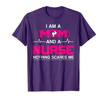 Load image into Gallery viewer, Funny shirts V-neck Tank top Hoodie sweatshirt usa uk au ca gifts for I Am A Mom and A Nurse Nothing Scares Me Funny Nurse T-shirt 213628
