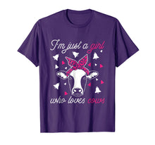 Load image into Gallery viewer, Funny shirts V-neck Tank top Hoodie sweatshirt usa uk au ca gifts for Cow Funny Tshirt - I&#39;m Just A Girl Who Loves Cows Farmer 2112225
