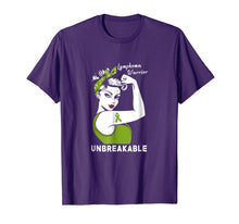 Load image into Gallery viewer, Funny shirts V-neck Tank top Hoodie sweatshirt usa uk au ca gifts for Lymphoma Warrior Unbreakable - Lymphoma Awareness Shirt 250980
