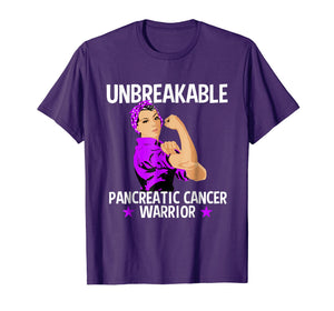 Pancreatic Cancer Awareness T Shirt Unbreakable Warrior Gift