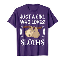 Load image into Gallery viewer, Funny shirts V-neck Tank top Hoodie sweatshirt usa uk au ca gifts for Just a Girl Who Loves Sloths - Lazy Sloth Lover T-Shirt Gift 3542689
