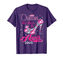 Load image into Gallery viewer, Funny shirts V-neck Tank top Hoodie sweatshirt usa uk au ca gifts for Queens are born in April 2005 T Shirt 14th Birthday Shirt 2941283
