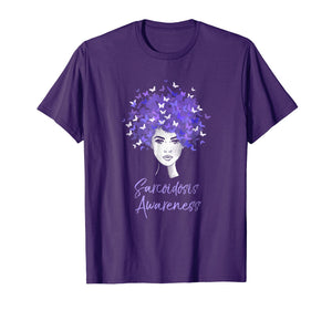 Funny shirts V-neck Tank top Hoodie sweatshirt usa uk au ca gifts for Sarcoidosis Awareness T-Shirt Purple Butterflies Gift Shirt 1985810
