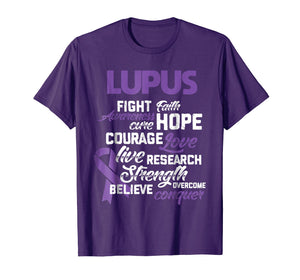 Funny shirts V-neck Tank top Hoodie sweatshirt usa uk au ca gifts for Lupus Awareness Shirts Believe Wear Purple Ribbon Gifts 838061