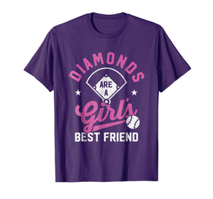 Funny shirts V-neck Tank top Hoodie sweatshirt usa uk au ca gifts for Diamonds Are A Girls Best Friend Baseball Softball Shirt 2937662