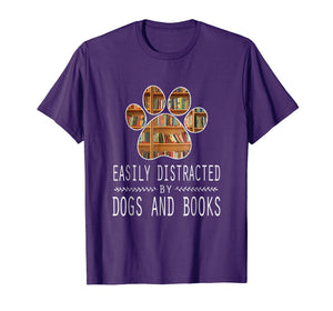 Funny shirts V-neck Tank top Hoodie sweatshirt usa uk au ca gifts for Easily Distracted By Dogs And Books T-Shirt 1786988