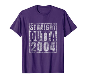Straight Outta 2004 15 Year Old 15th Birthday Gift T-Shirt