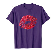 Load image into Gallery viewer, Funny shirts V-neck Tank top Hoodie sweatshirt usa uk au ca gifts for Sexy Red Glitter Lips Kiss Me Love Makeup Lipstick Shirt Tee 2489921

