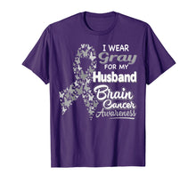 Load image into Gallery viewer, Funny shirts V-neck Tank top Hoodie sweatshirt usa uk au ca gifts for I wear Gray for my Husband - Brain Cancer Awareness shirt 258794
