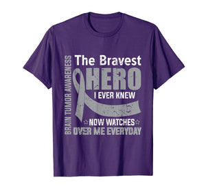 Funny shirts V-neck Tank top Hoodie sweatshirt usa uk au ca gifts for The Bravest Hero I Knew Brain Tumor Awareness T Shirts 2428724