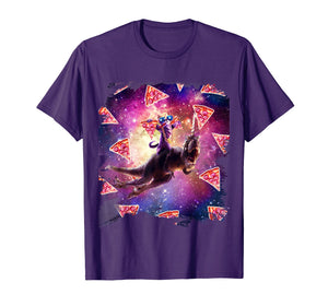 Funny shirts V-neck Tank top Hoodie sweatshirt usa uk au ca gifts for Thug Space Cat On Dinosaur Unicorn - Pizza Shirt 2541418