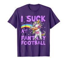 Load image into Gallery viewer, Funny shirts V-neck Tank top Hoodie sweatshirt usa uk au ca gifts for I Suck at Fantasy Football Unicorn Loser Shirt Men 2039089

