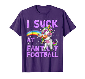 Funny shirts V-neck Tank top Hoodie sweatshirt usa uk au ca gifts for I Suck at Fantasy Football Unicorn Loser Shirt Men 2039089