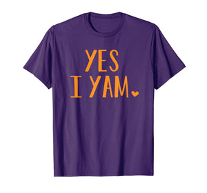 Yes I Yam Funny Thanksgiving Halloween Matching Couple Gift T-Shirt