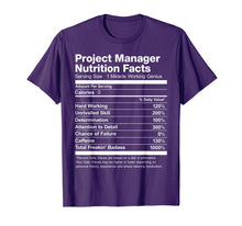 Load image into Gallery viewer, Project Manager Nutrition Facts Name Funny T-Shirt
