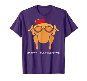 Funny shirts V-neck Tank top Hoodie sweatshirt usa uk au ca gifts for Turkey Head Happy Thanksgiving Glasses red Hat Monica T-Shirt 517739
