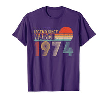 Load image into Gallery viewer, 46th Birthday Gift 46 Years Old Legend Since March 1974 TShirt1013468

