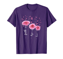 Load image into Gallery viewer, Faith Hope Love : Pink Daisy Flower Breast Cancer Awareness T-Shirt 101439

