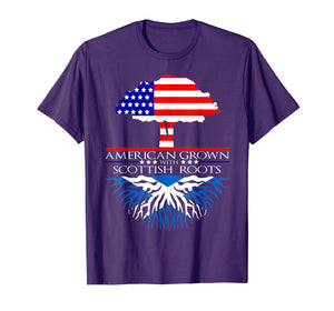 Scottish Roots American Grown Tree Flag USA Scotland T-Shirt