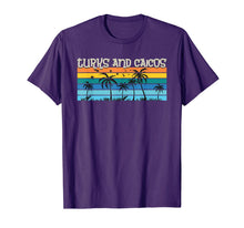 Load image into Gallery viewer, Turks and Caicos 80's Retro Palm Trees Stripes T-Shirt
