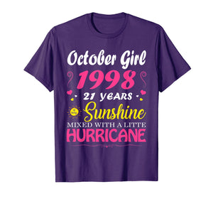 October Girl 1998 TShirt 21st Birthday Gift 21 Years Old T-Shirt