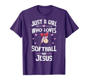 Softball And Jesus Gifts for Girls Women T-Shirt-3154895