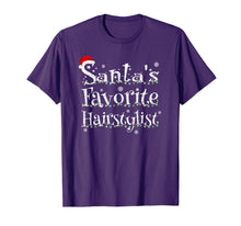 Load image into Gallery viewer, Santa&#39;s Favorite Hairstylist Xmas Lights Costume For Barber T-Shirt
