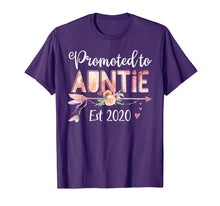 Load image into Gallery viewer, Womens Promoted to Auntie Est 2020  First Time Aunt Floral T-Shirt283129
