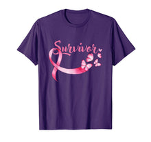 Load image into Gallery viewer, Breast Cancer Awareness Pink Butterflies Ribbon Survivor TShirt776736
