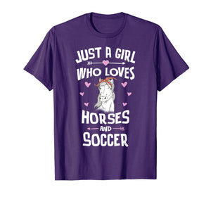 Horses And Soccer Gifts for Girls Women T-Shirt-1695446