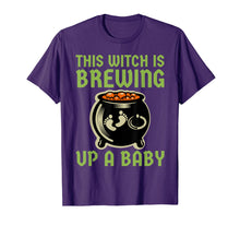 Load image into Gallery viewer, This Witch Is Brewing Up A Baby, Halloween New Mom To Be T-Shirt
