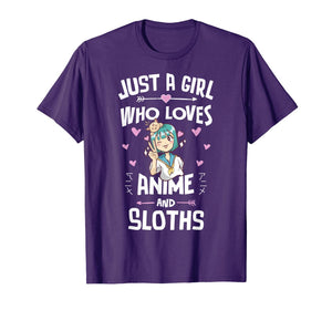 Anime And Sloths Gifts for Daughter and Girls T-Shirt-3204312