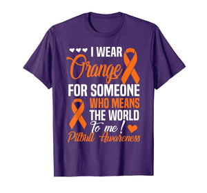 Orange For Someone Who Means World To Me - Pitbull Awareness T-Shirt