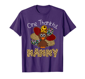 One Thankful Nanny Turkey Thanksgiving gift T-Shirt