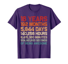 Load image into Gallery viewer, Vintage 16 Years of Being Awesome Unique 16th Birthday Gifts T-Shirt-1692777
