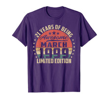 Load image into Gallery viewer, Vintage March 1999 21 Year Old Bday Gifts 21st Birthday TShirt503478
