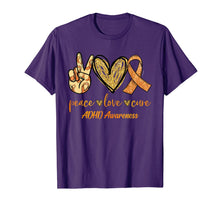 Load image into Gallery viewer, Peace Love Cure Ribbon ADHD Awareness Gifts TShirt857843
