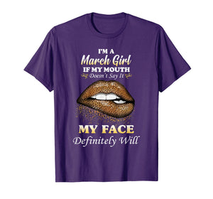 Sexy Leopard Lips Mouth March Girl Birthday Gifts TShirt108325