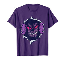 Load image into Gallery viewer, Scary Purple Monster Coming Out Of Chest Funny Halloween T-Shirt

